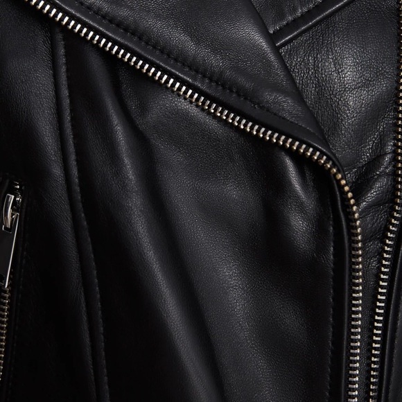 NEW WITH TAGS Zara Real Leather Biker Jacket - Picture 3 of 7
